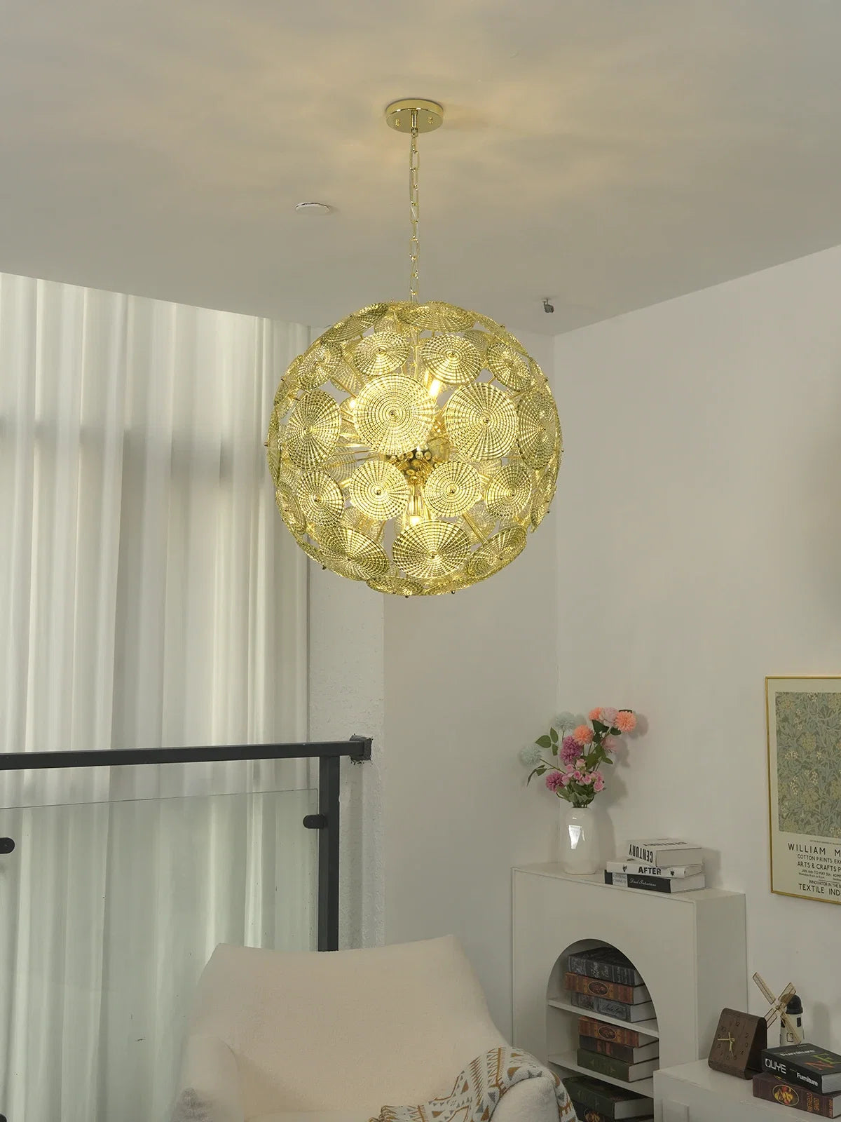 Sputnik Sphere Glass Disc Chandelier