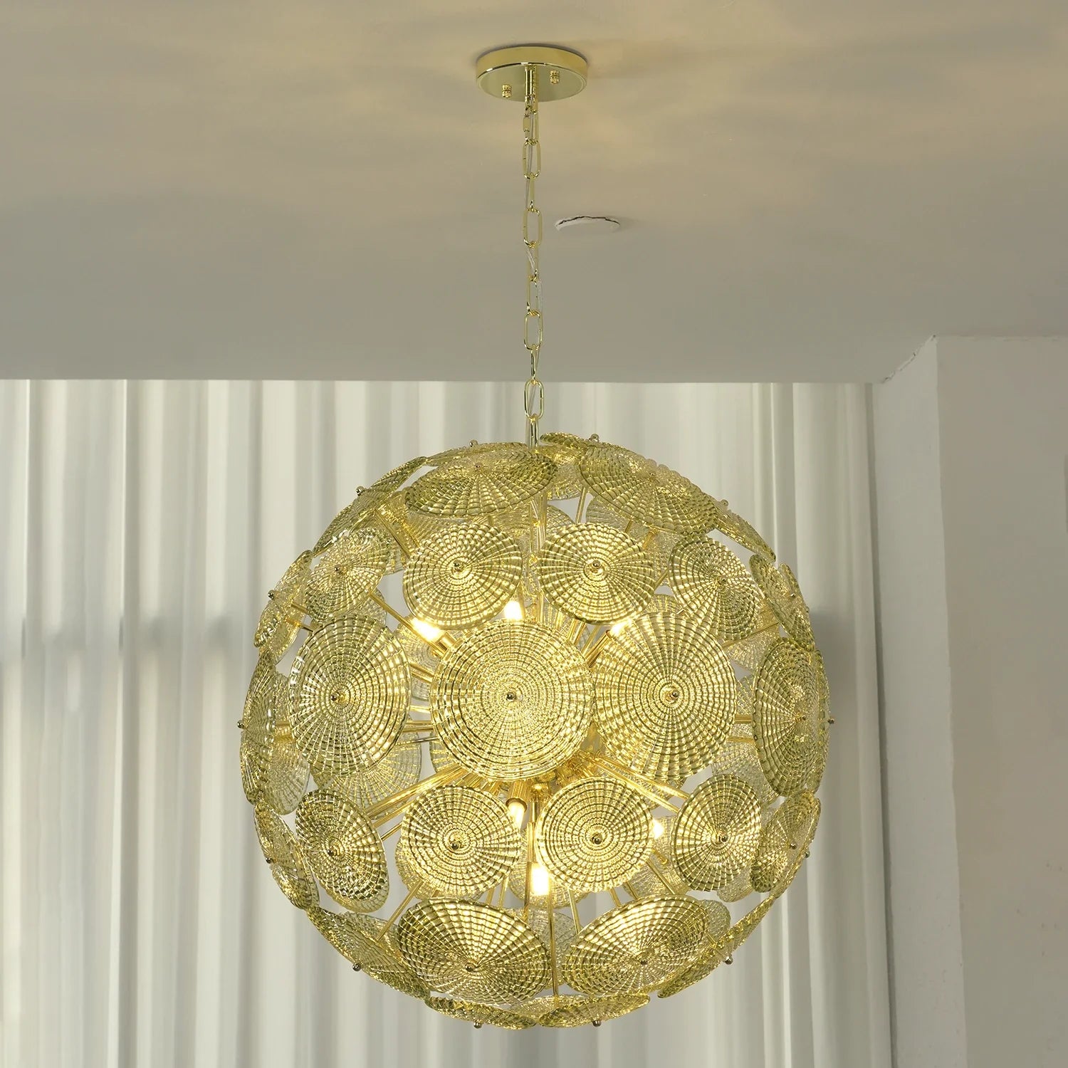 Sputnik Sphere Glass Disc Chandelier