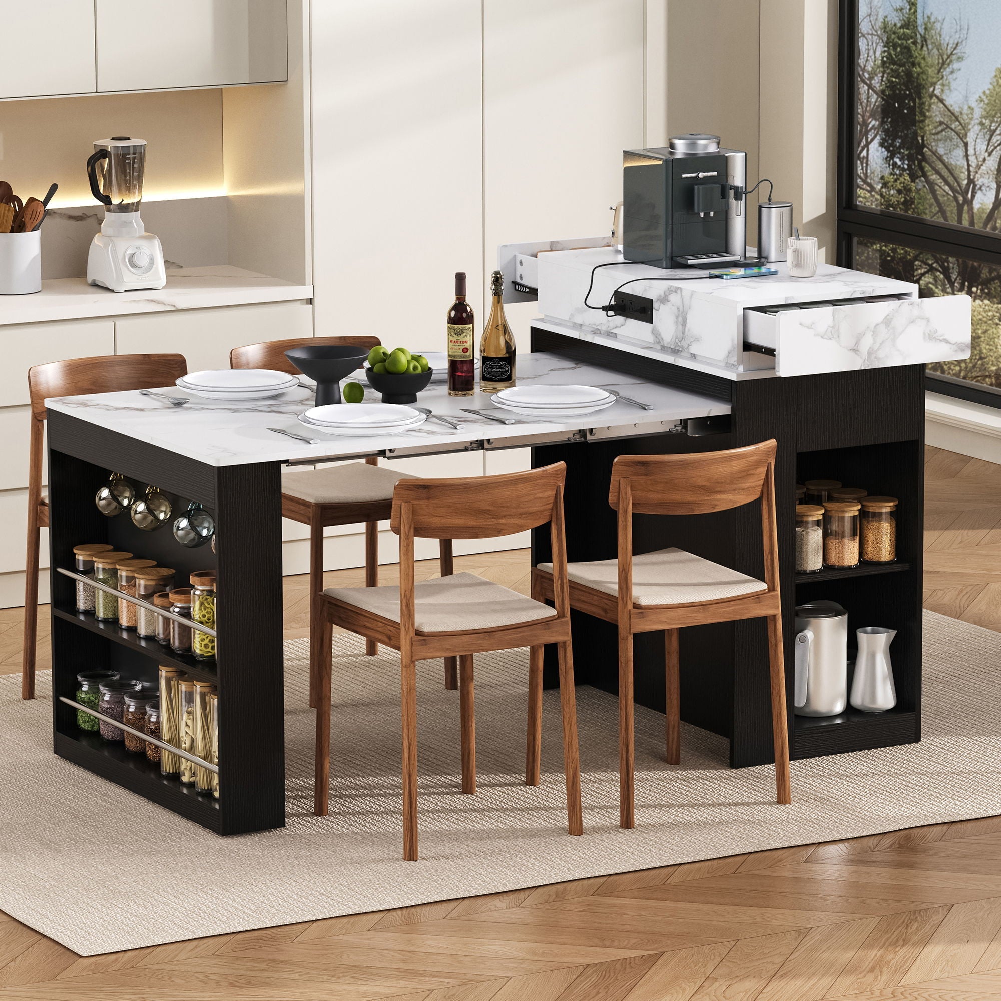 Extendable Dining Table With Folding Top