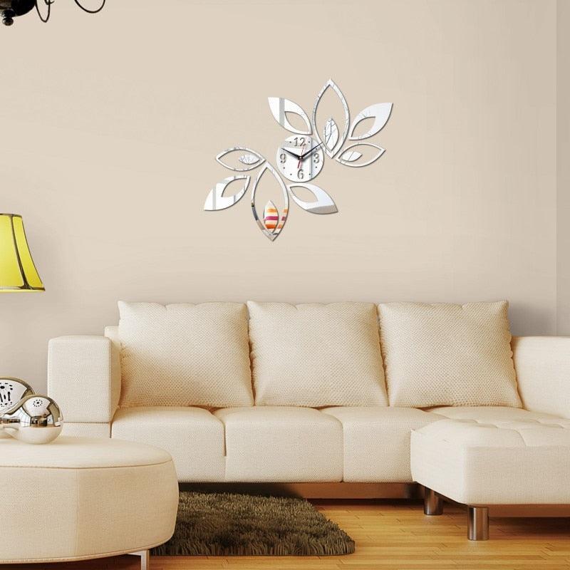 Acrylic Mirror Wall Clock Stickers Modern Decor Living Room Gift Home Furniture Sticker Mirror Frameless Large Wall Clock Kit for Home Living Room Bedroom Office Decoration