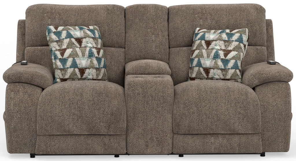 Joya - Power Headrest Power Lay Flat Reclining Console Loveseat With CR3 Heat/Massage/Lumbar/ZG