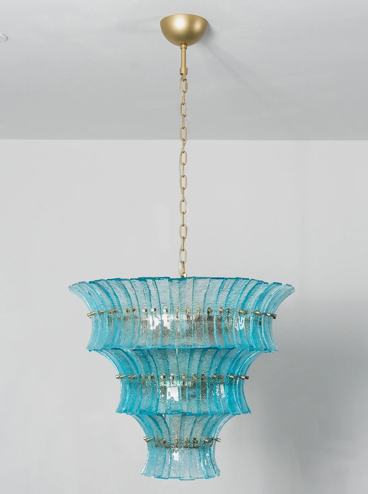 Aquamarine Calyra Tiered Glass Chandelier