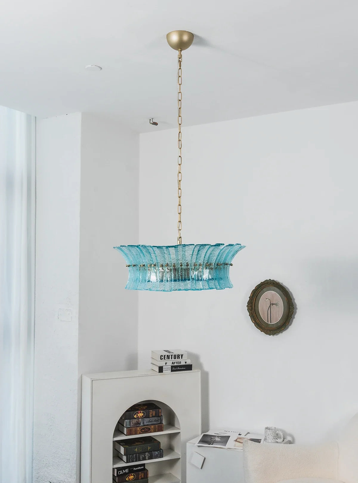 Aquamarine Calyra Tiered Glass Chandelier