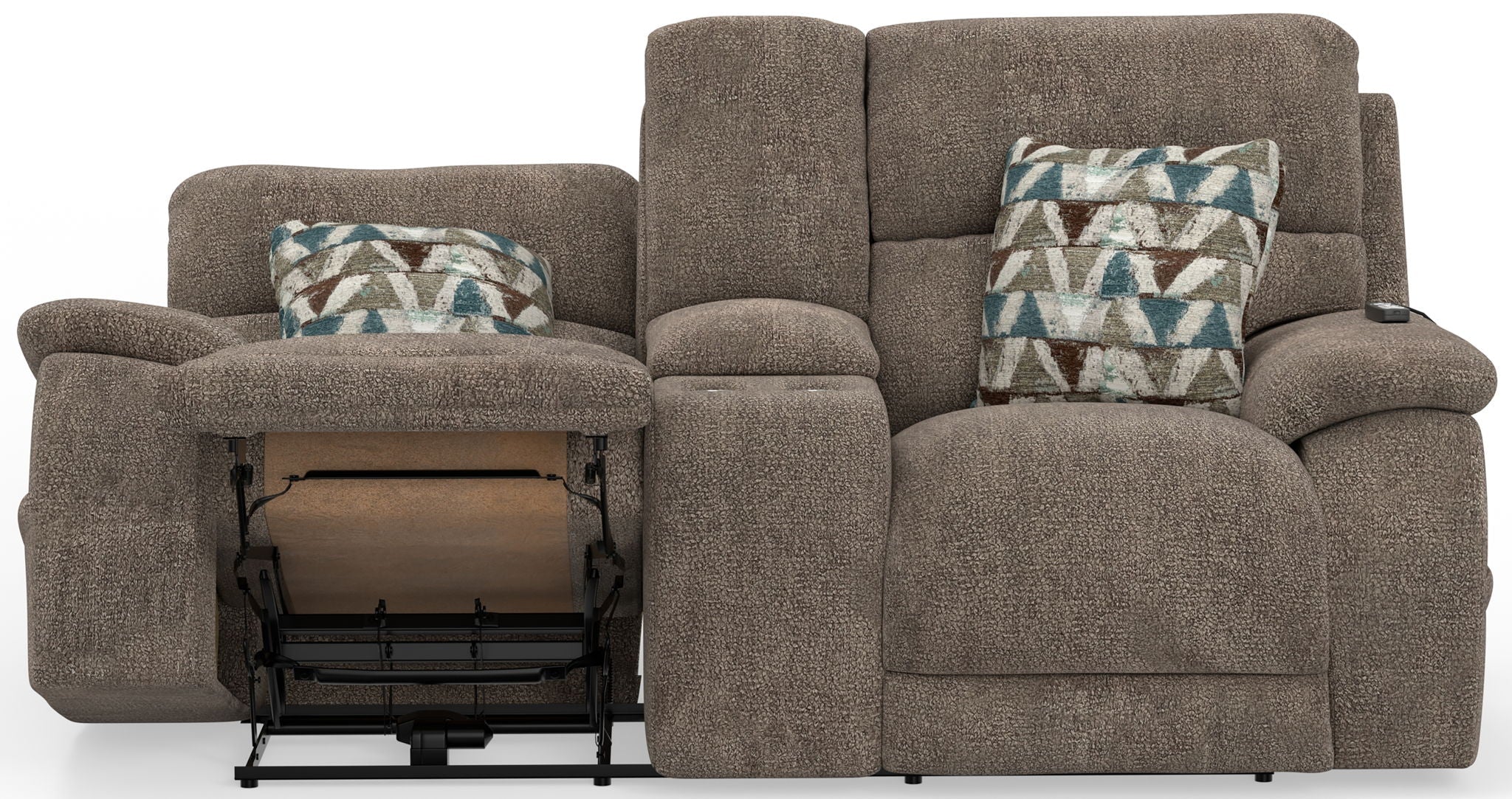 Joya - Power Headrest Power Lay Flat Reclining Console Loveseat With CR3 Heat/Massage/Lumbar/ZG
