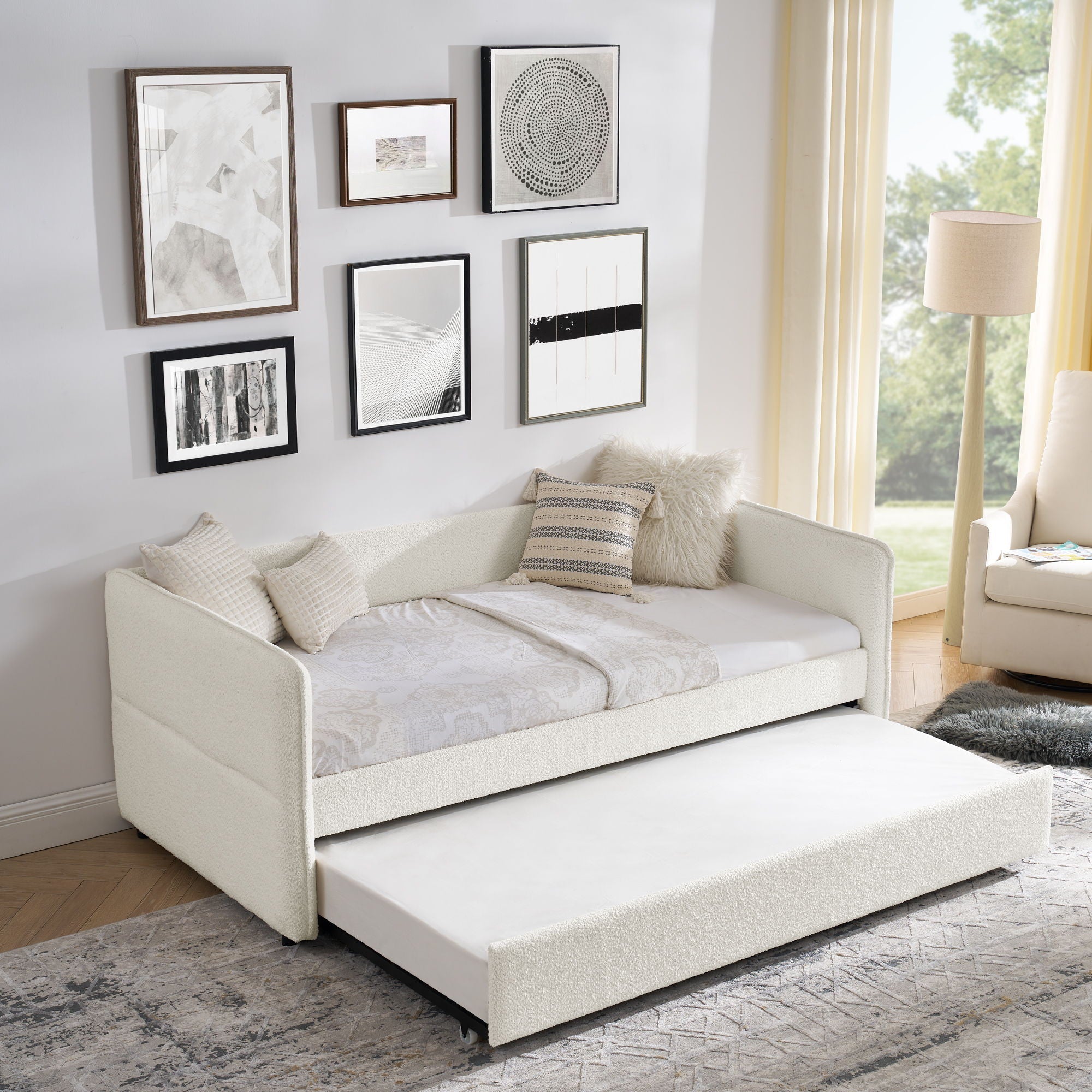 Upholstered Daybed With Pop Up Trundle