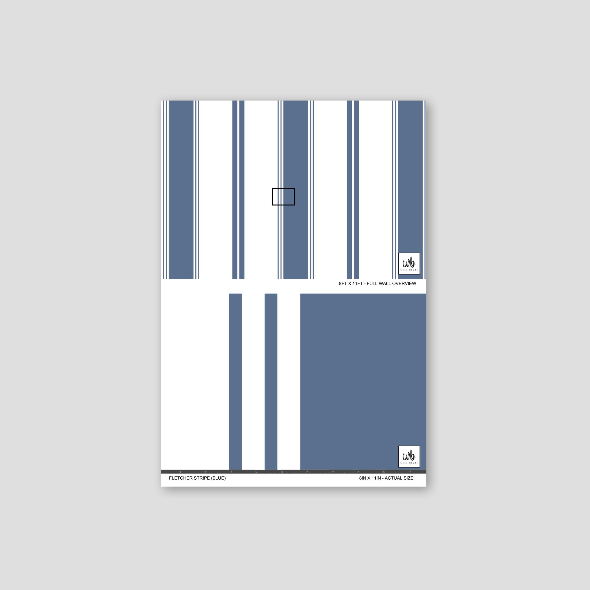 Fletcher Stripe (Blue) Wallpaper