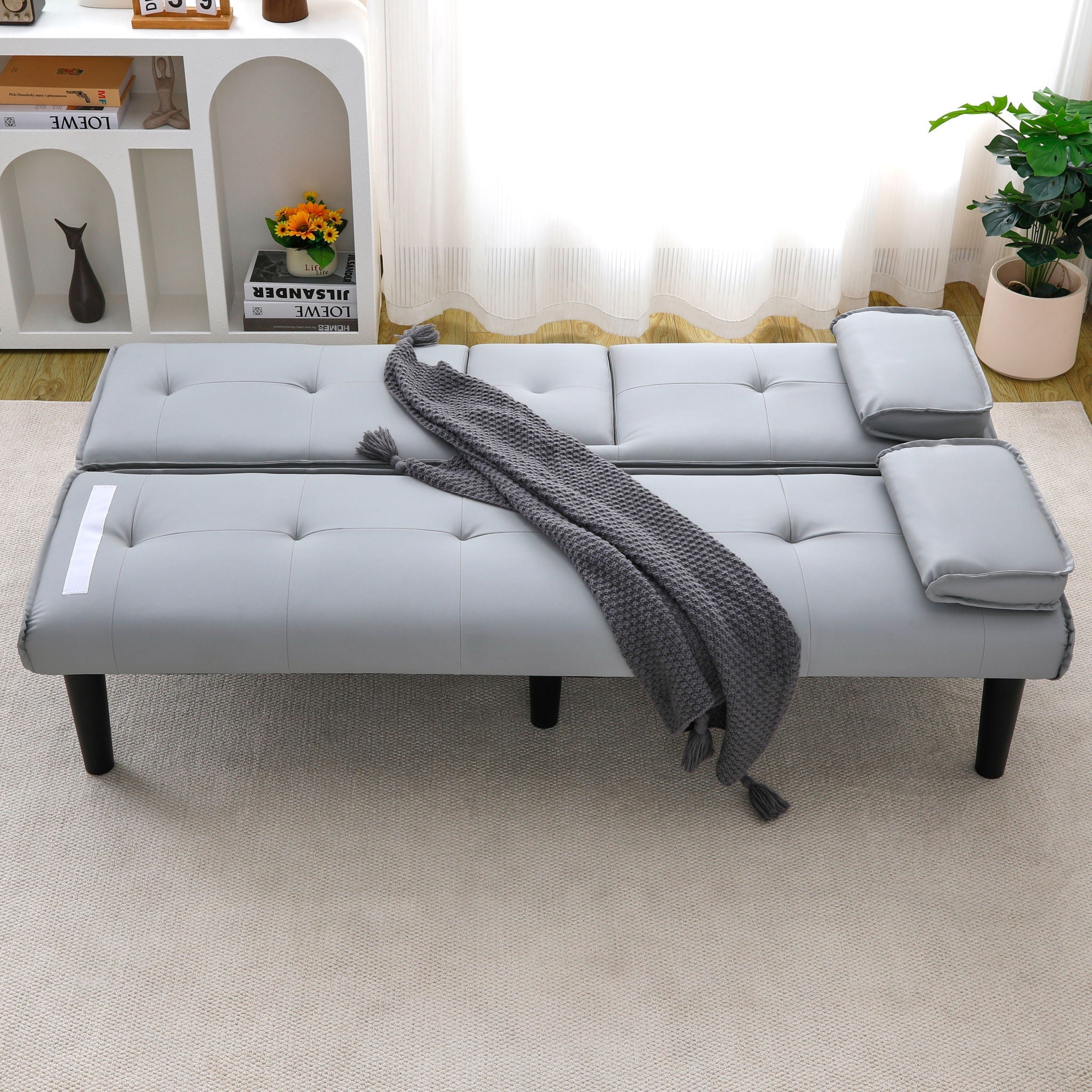 Sofa Bed With Foldable Design And Cup Holder