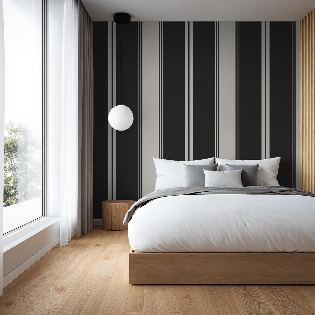 Fletcher Stripe (Charcoal) Wallpaper