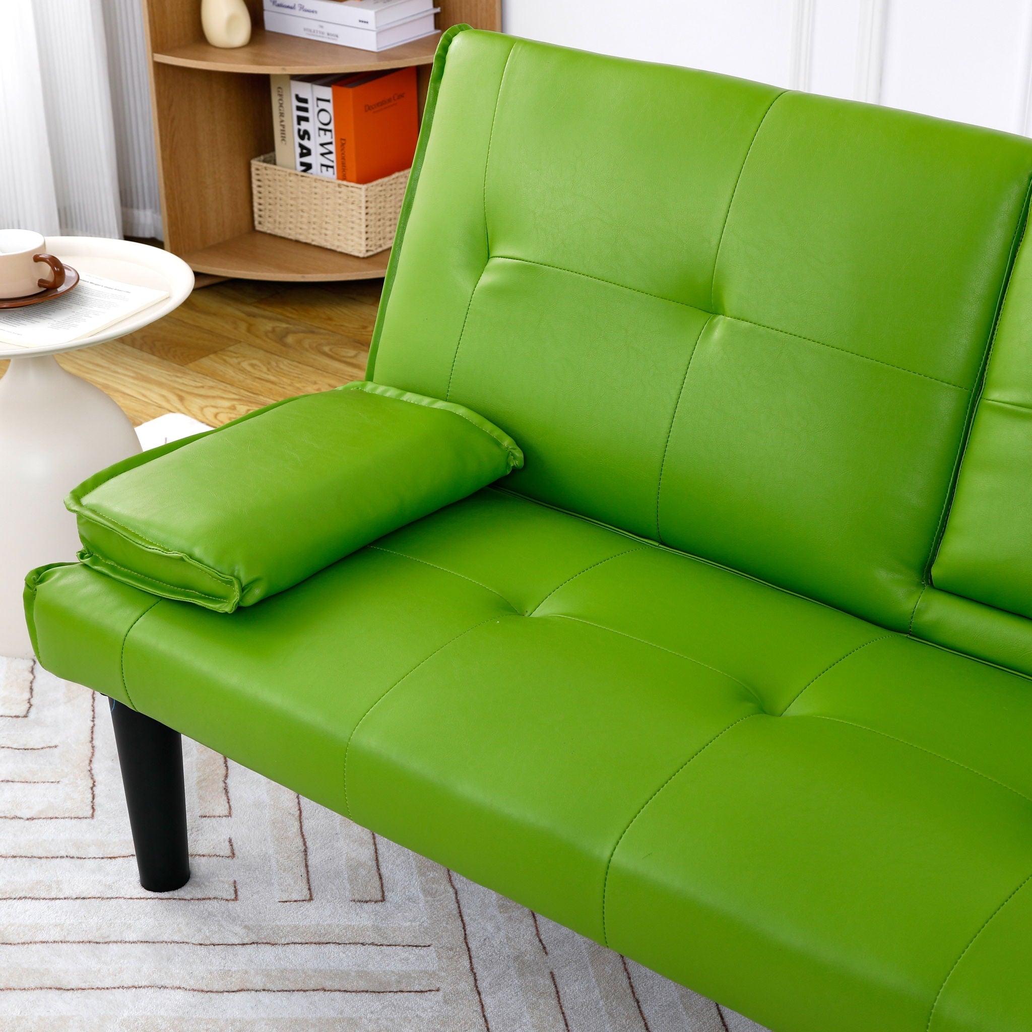 Sofa Bed With Foldable Design And Cup Holder