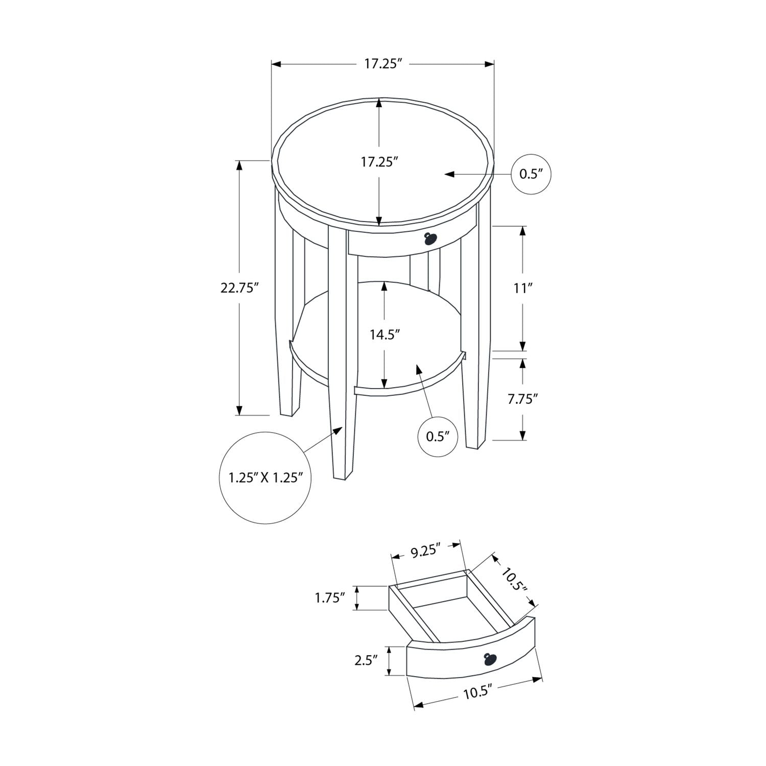 Accent Table, 2 Tier, Transitional - Espresso