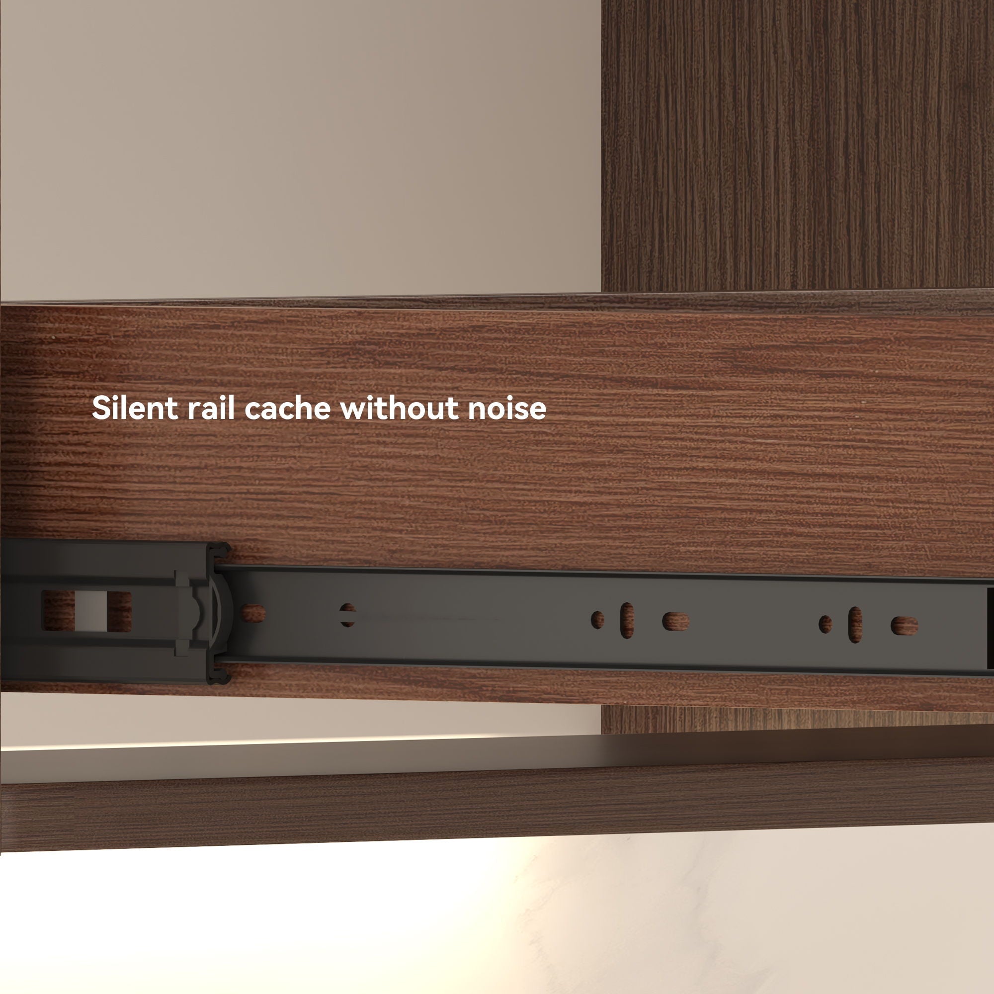 Wall Mounting Bathroom Vanity With Soft Close 2 Drawer, Sink - Reddish Brown