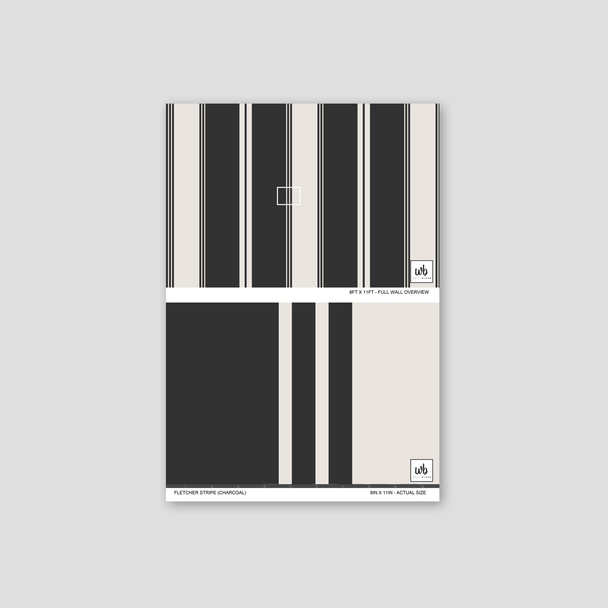 Fletcher Stripe (Charcoal) Wallpaper