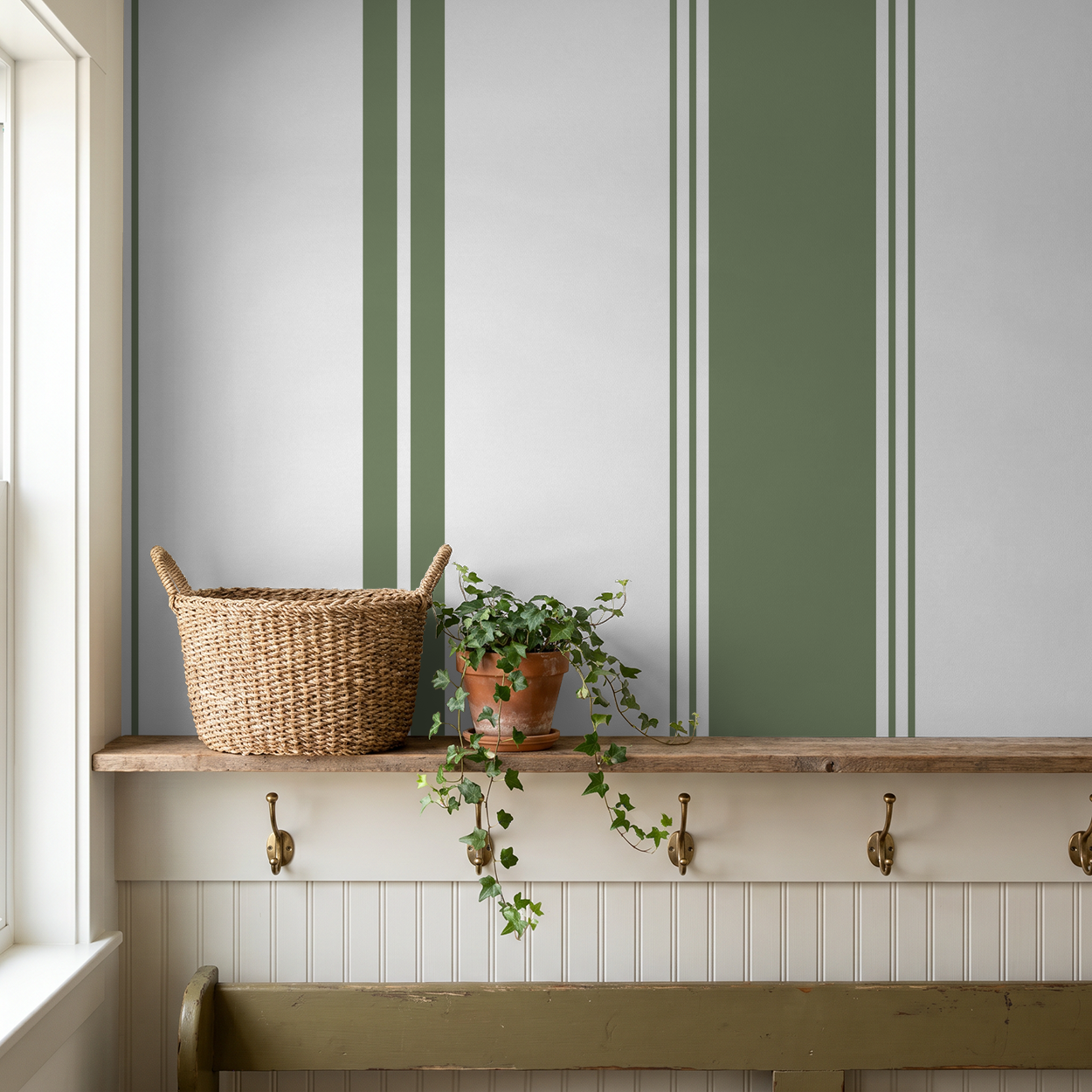 Fletcher Stripe (Green) Wallpaper