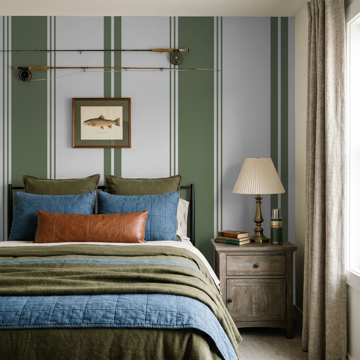 Fletcher Stripe (Green) Wallpaper