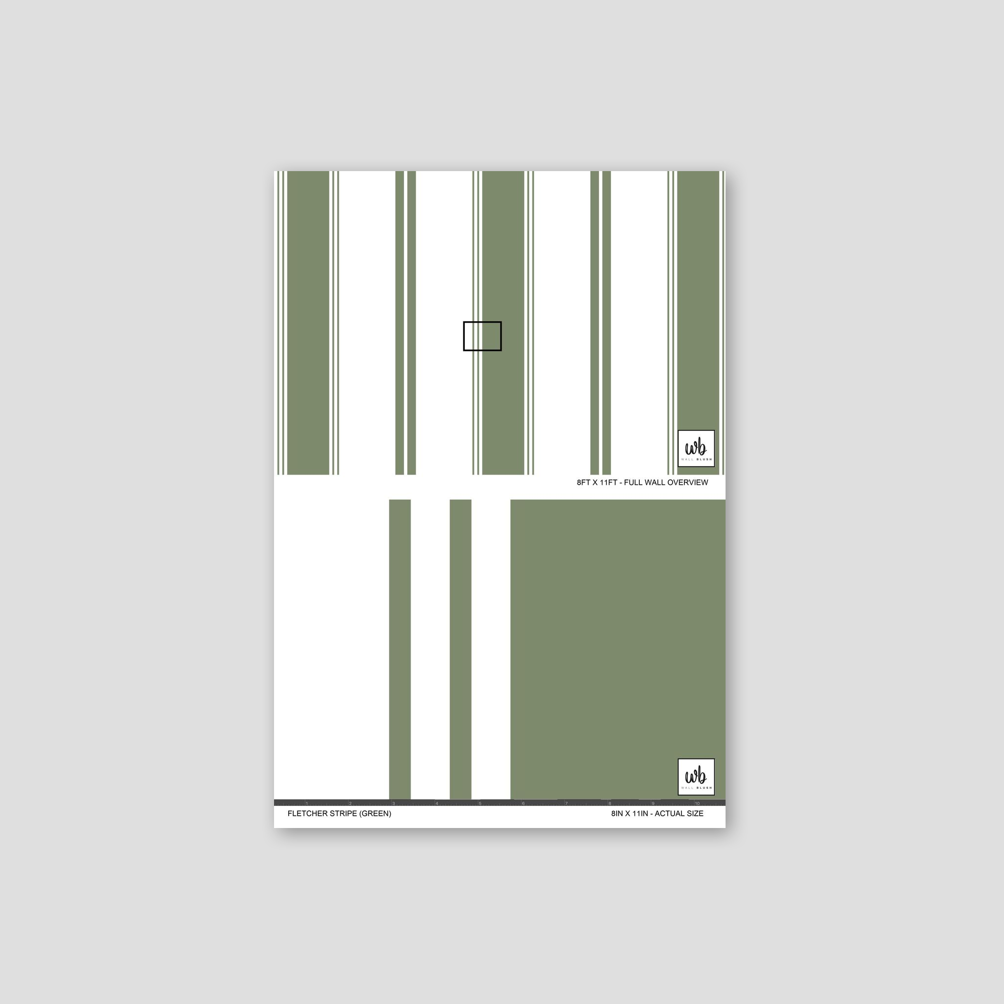 Fletcher Stripe (Green) Wallpaper