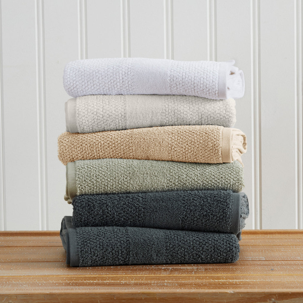100% Cotton Woven Texture Bath Towel Set - Marbella Collection