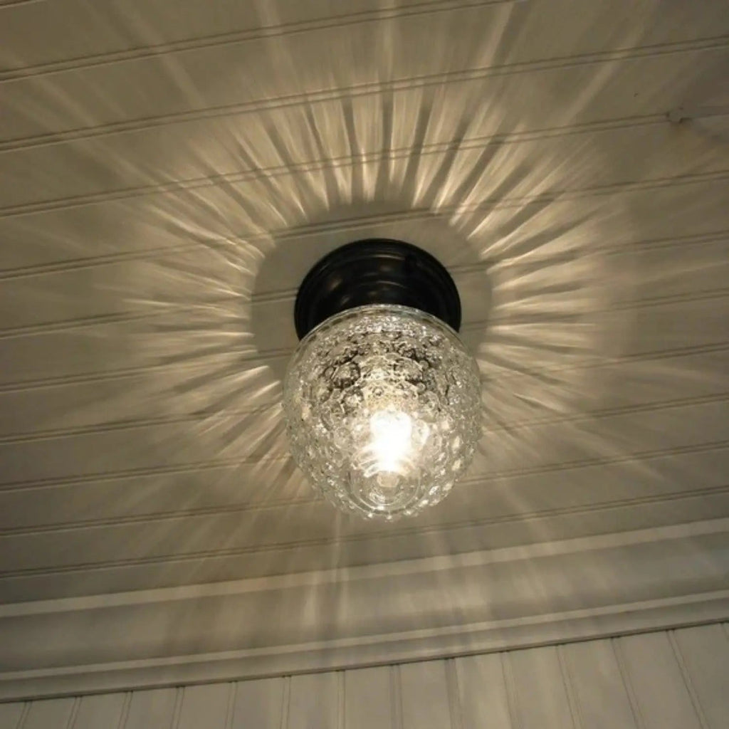 Antique Acorn Glass Flush Mount | 5" Ceiling Light