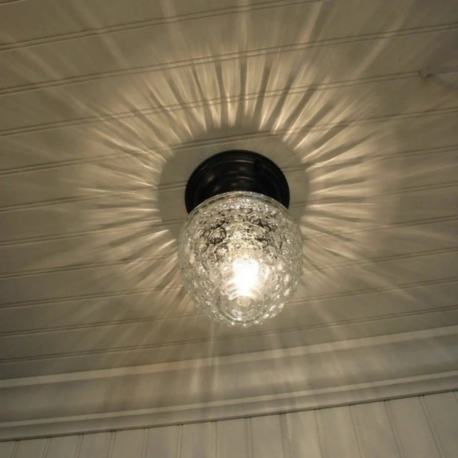 Antique Acorn Glass Flush Mount | 5" Ceiling Light