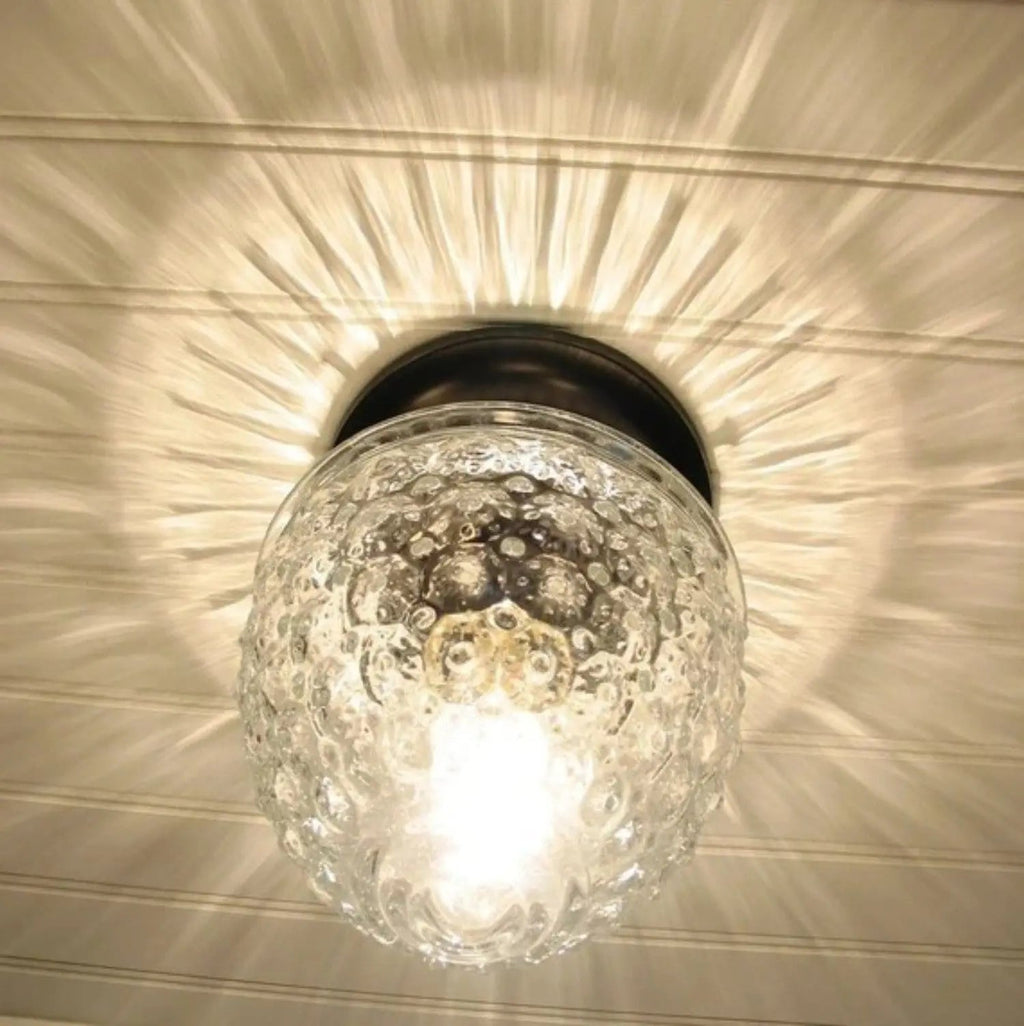 Antique Acorn Glass Flush Mount | 5" Ceiling Light