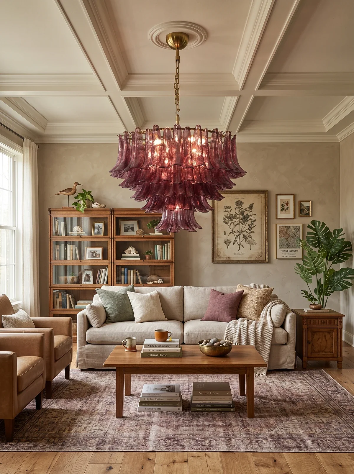 Isadora Cascading Amethyst Glass Chandelier