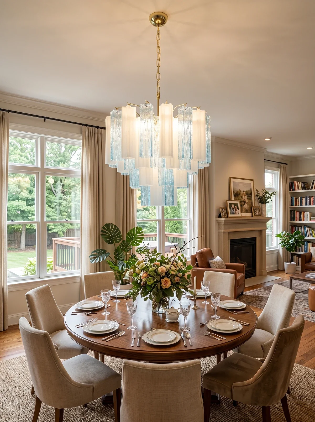 Anwen Two-Tone Glass Tube Chandelier