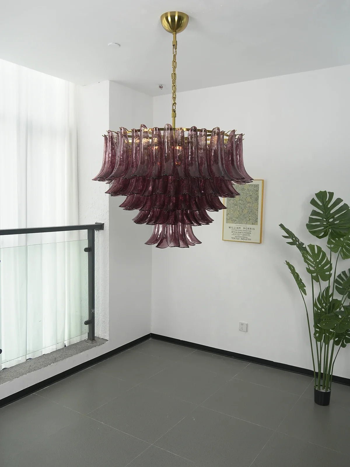 Isadora Cascading Amethyst Glass Chandelier