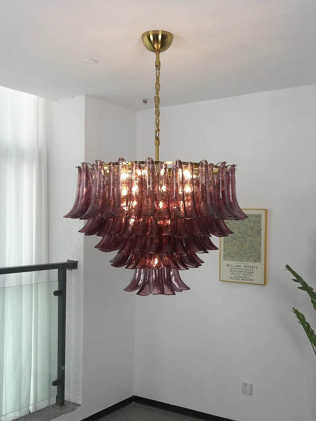 Isadora Cascading Amethyst Glass Chandelier