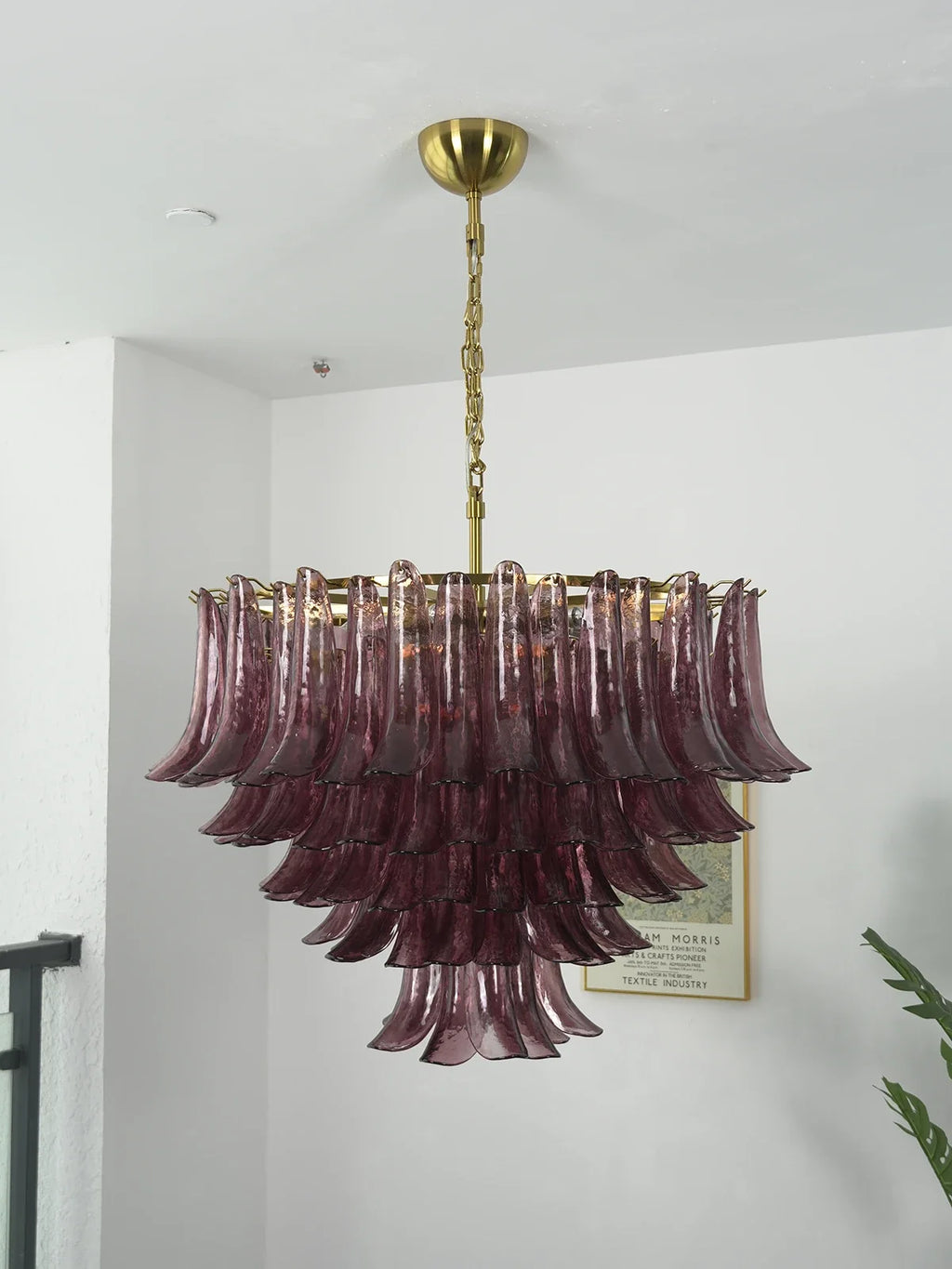 Isadora Cascading Amethyst Glass Chandelier