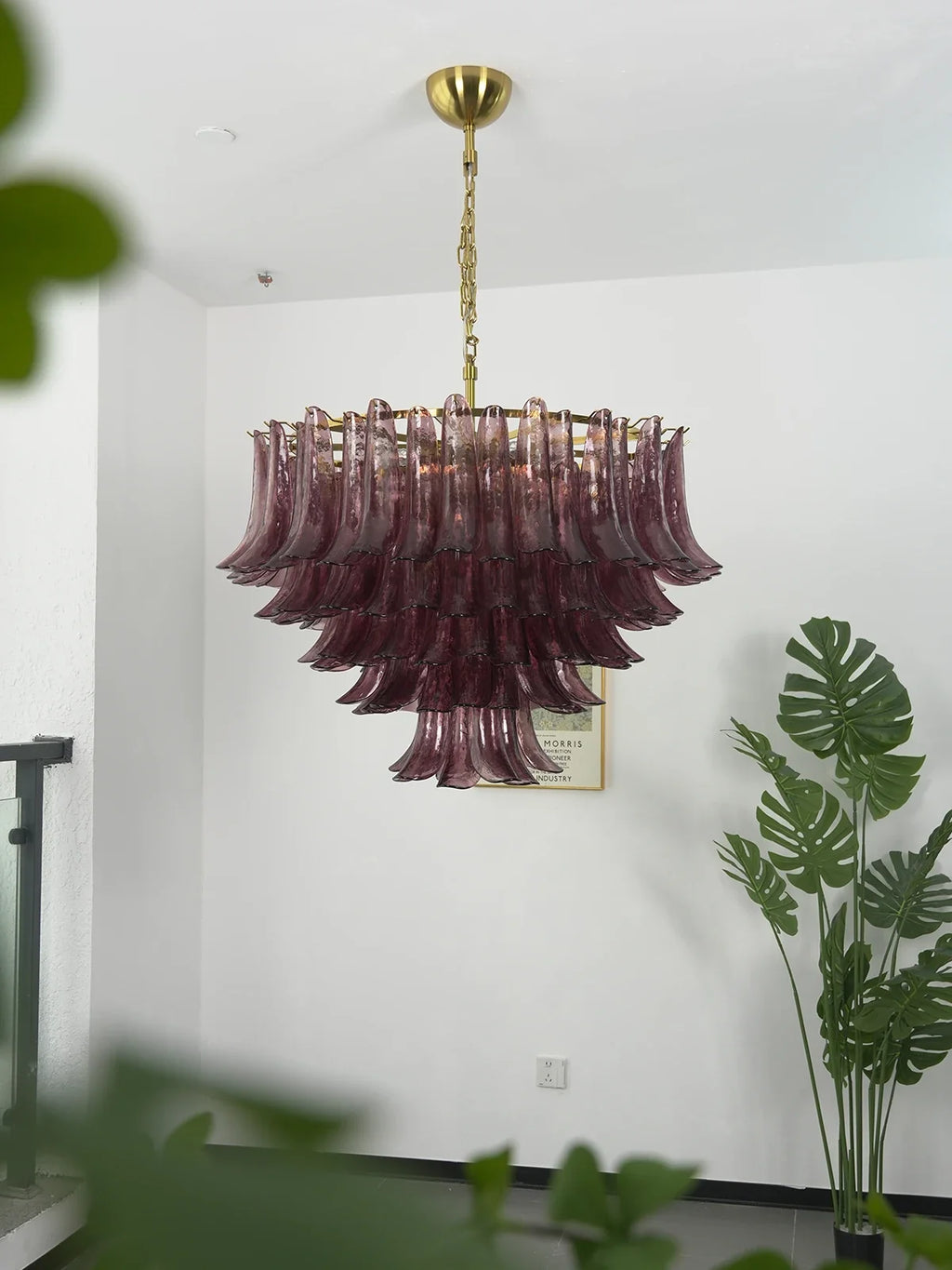 Isadora Cascading Amethyst Glass Chandelier