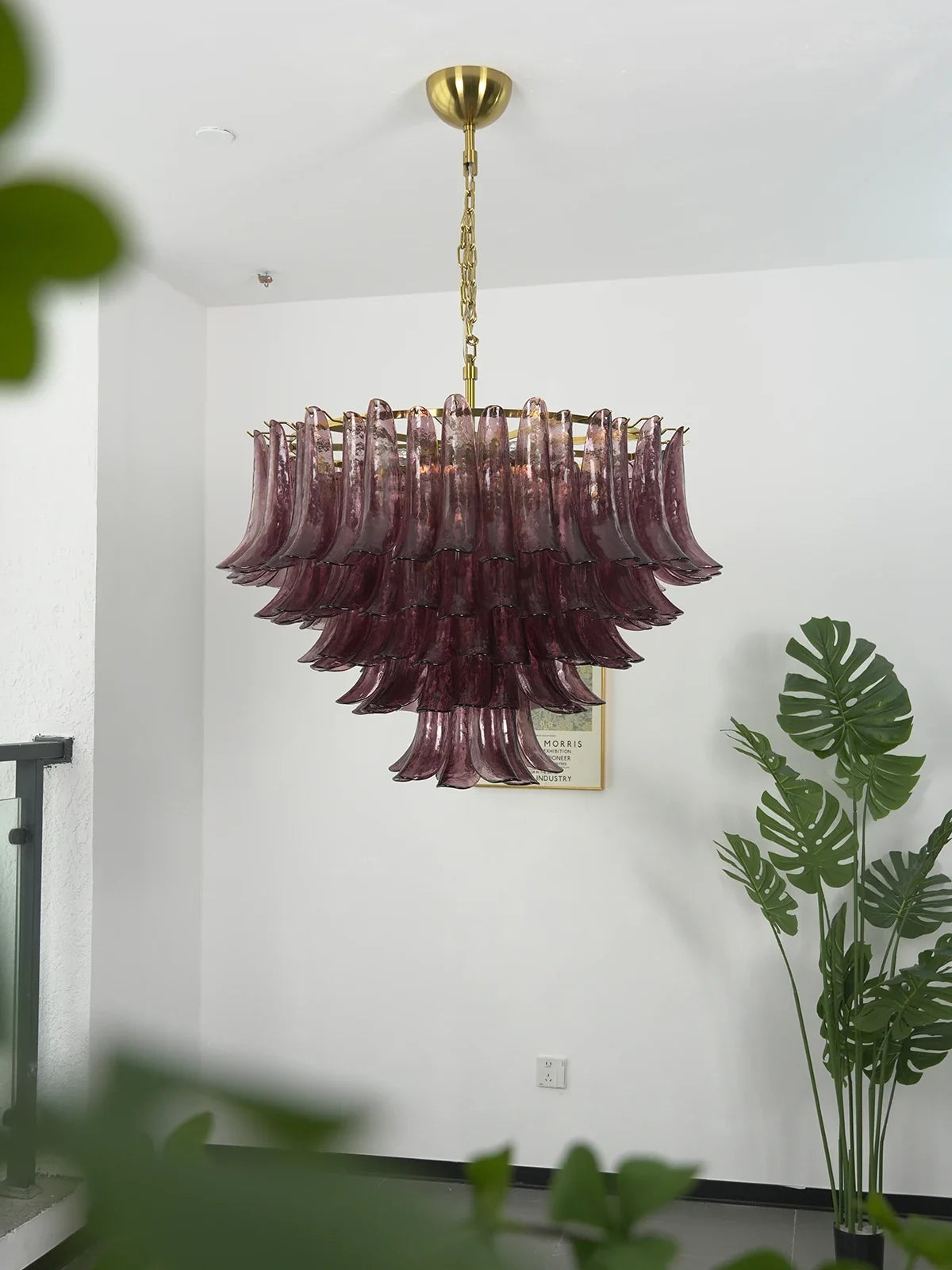 Isadora Cascading Amethyst Glass Chandelier
