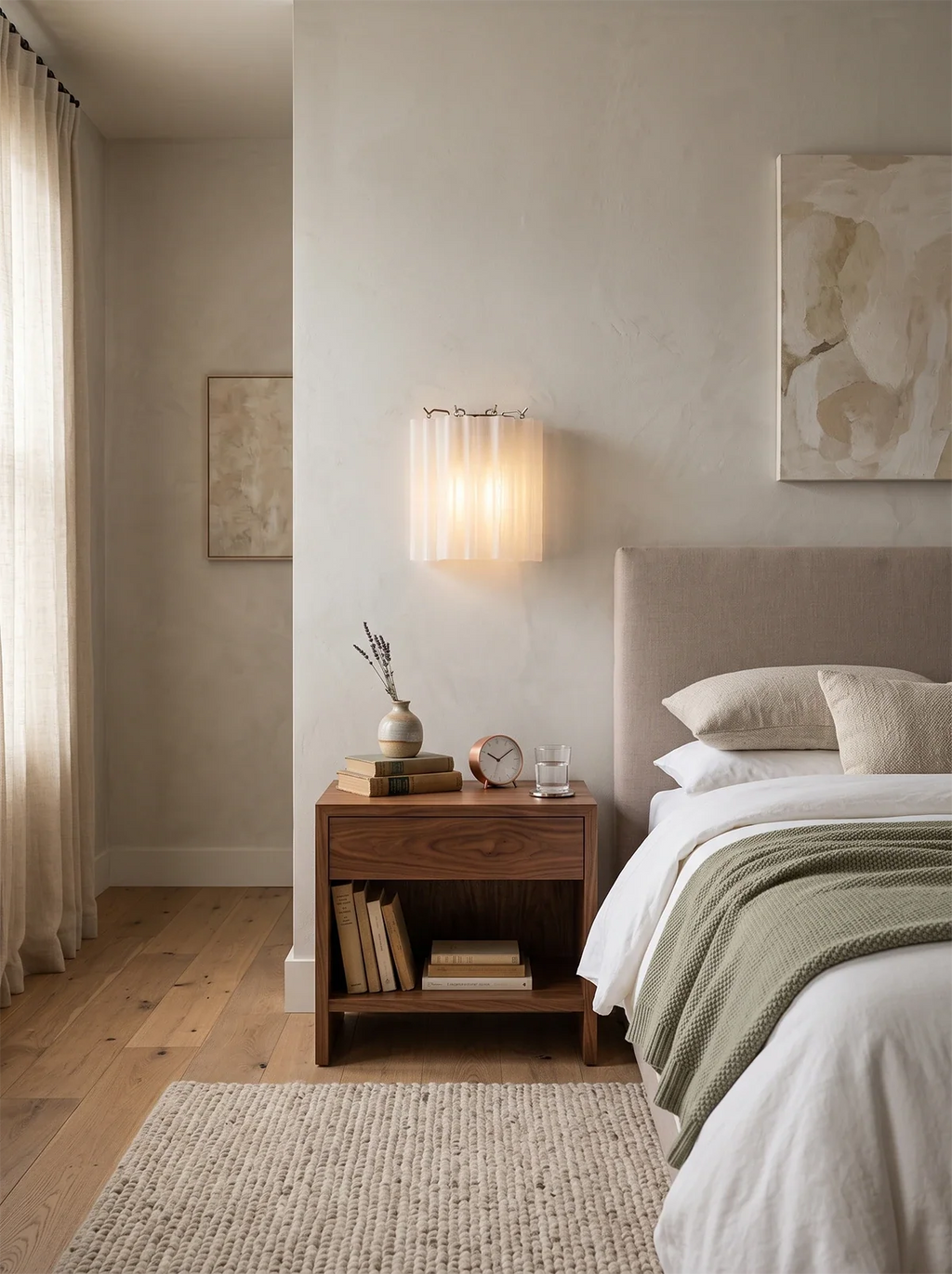 Lorelei Rippled Glass Curtain Wall Sconce