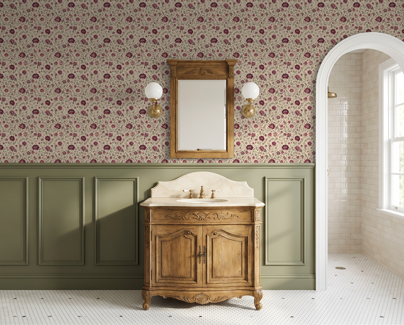 Mulberry Chintz Wallpaper