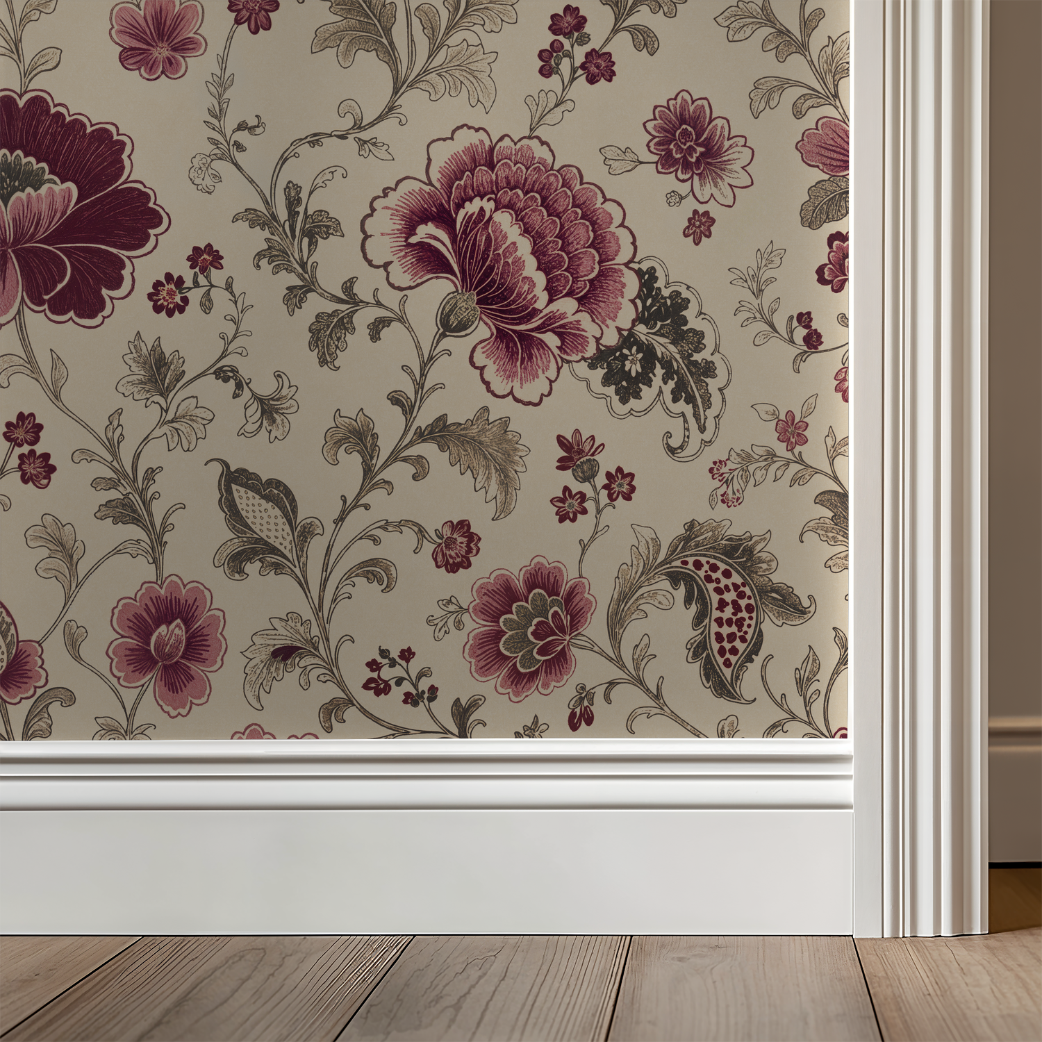 Mulberry Chintz Wallpaper