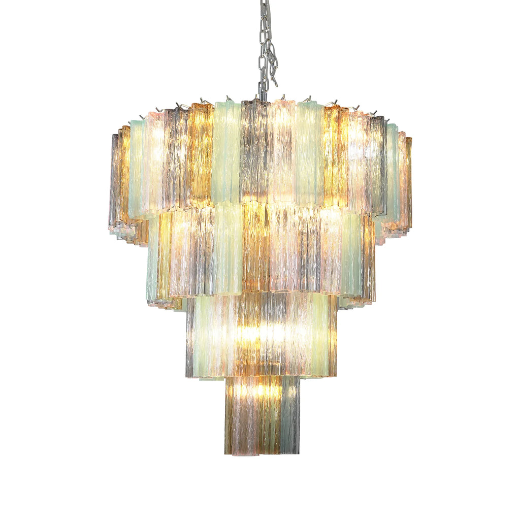 Multi Layered Stained Glass Chandelier