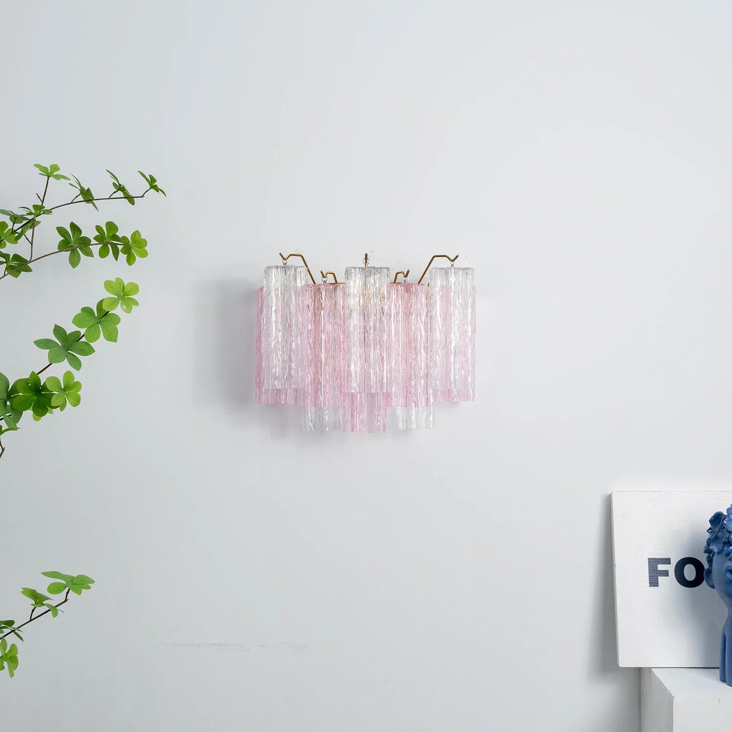 Pink Ice Star-Shaped Glass Tube Wall Light