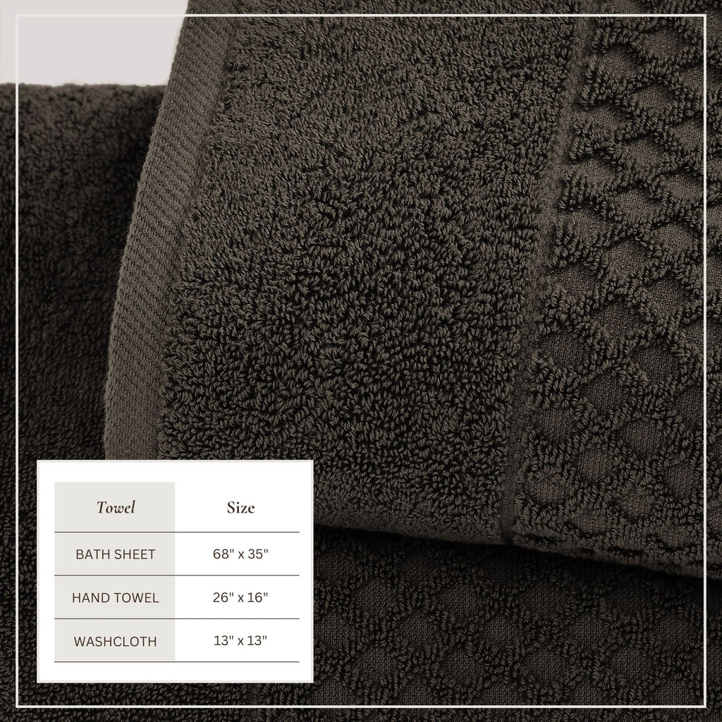 Cotton Diamond Waffle Weave Bath Towel Set - Grayson Collection
