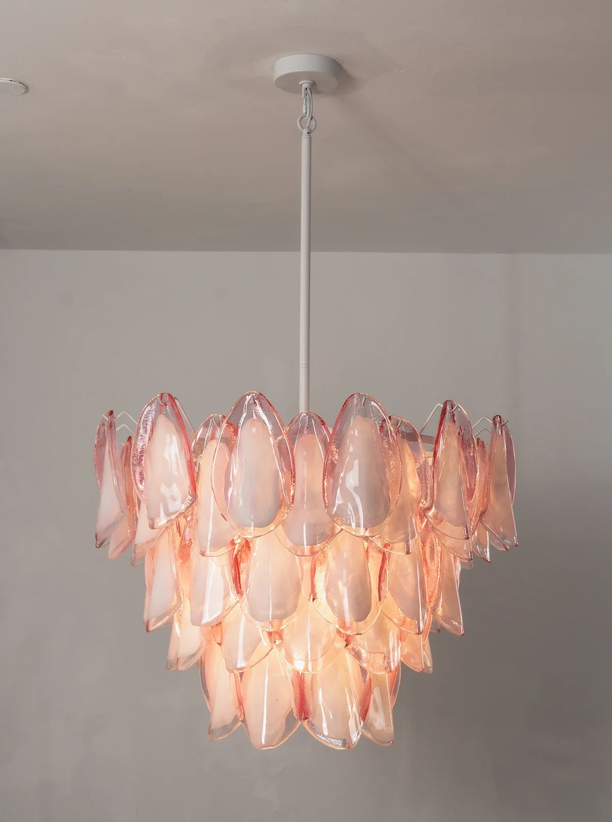 Rosalind Pink Glass Petal Chandelier