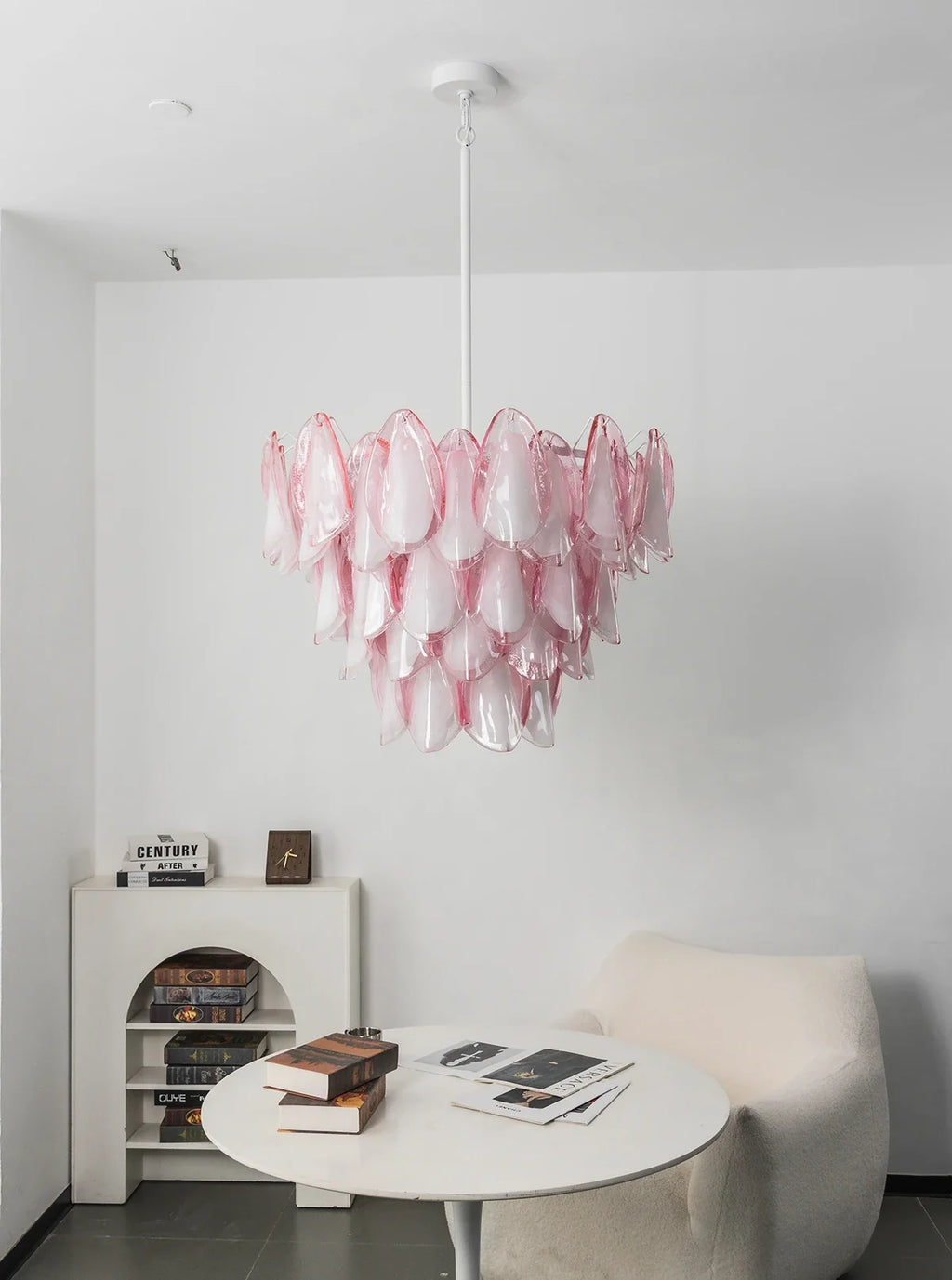 Rosalind Pink Glass Petal Chandelier