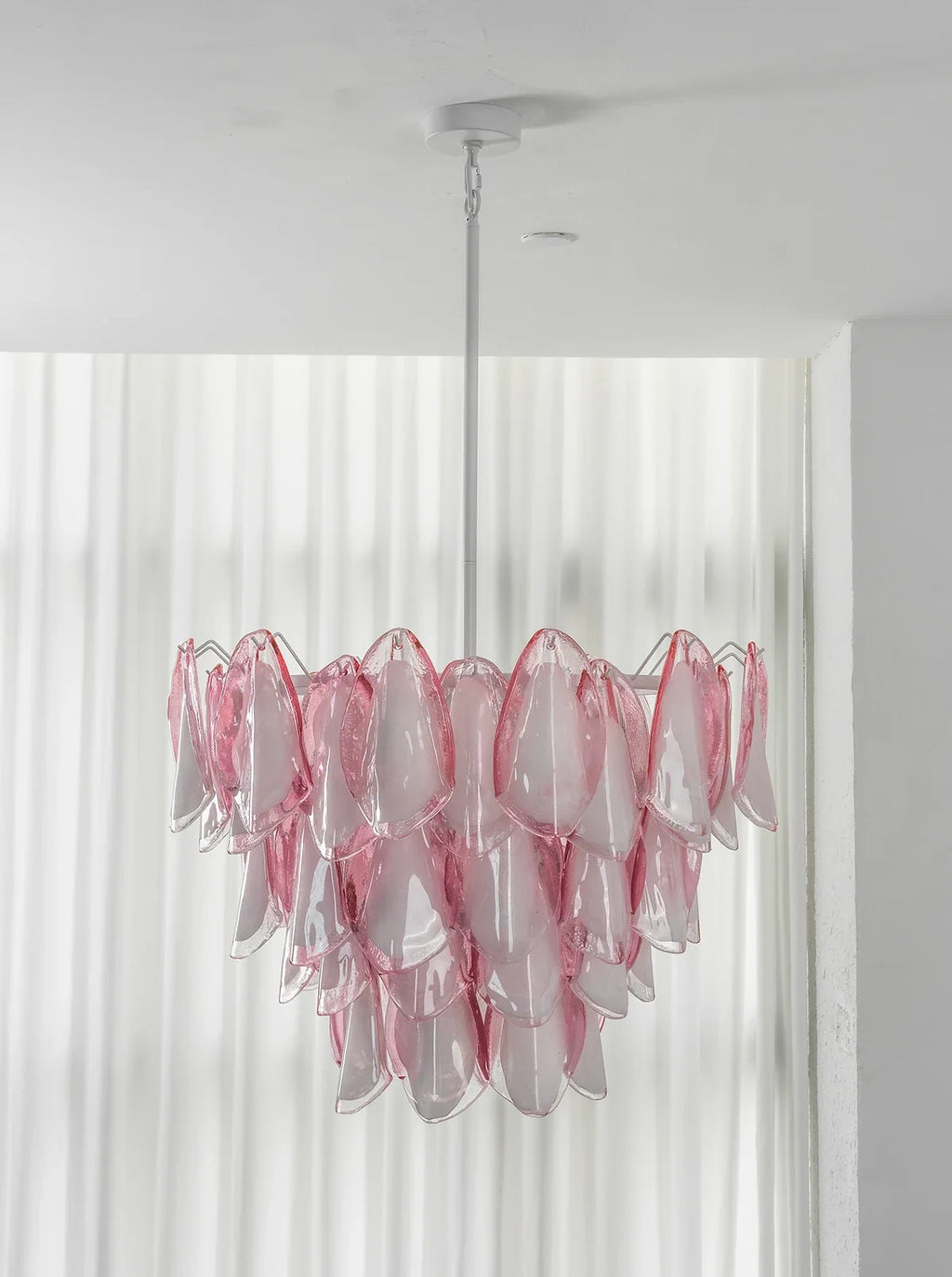 Rosalind Pink Glass Petal Chandelier