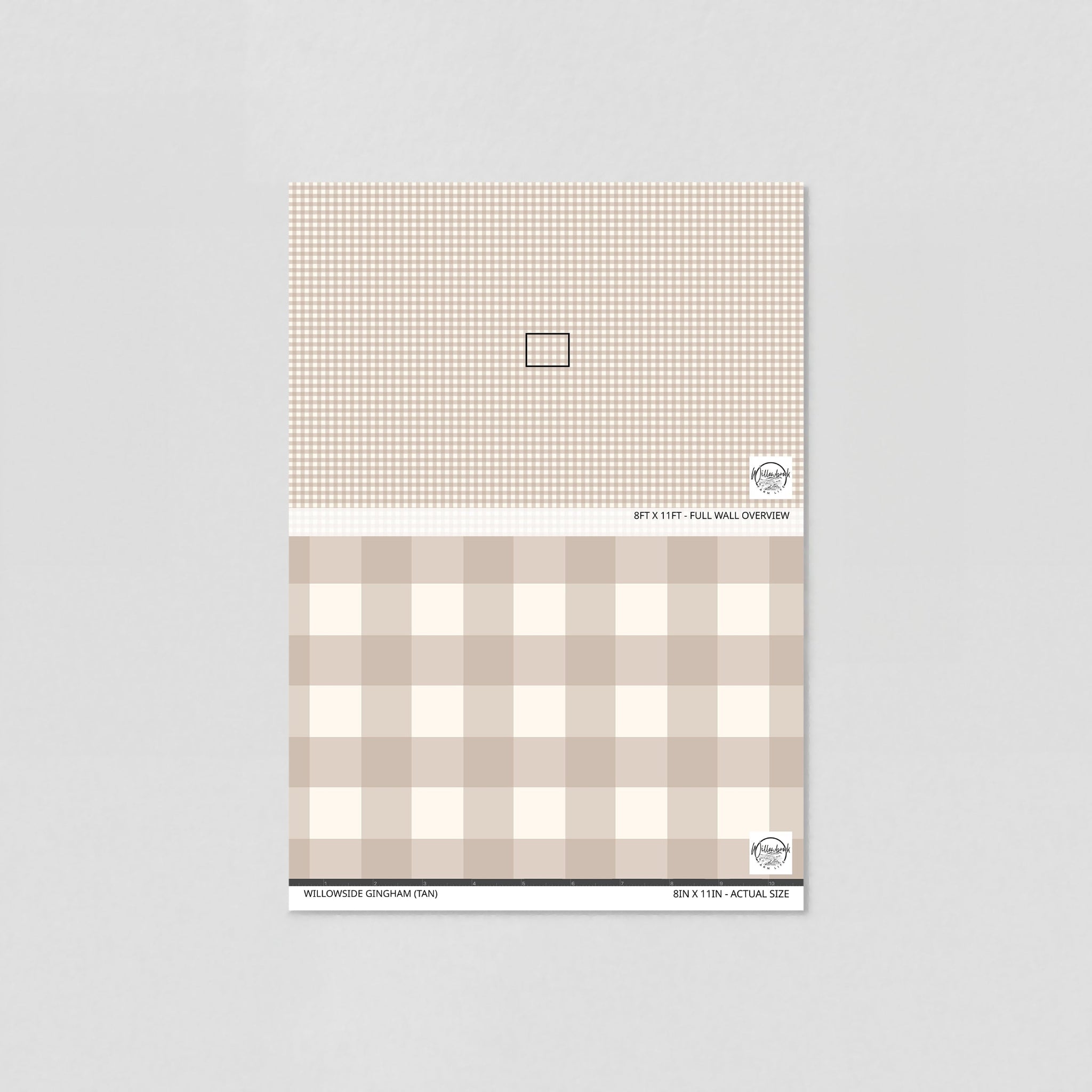Willowside Gingham (Tan) Wallpaper