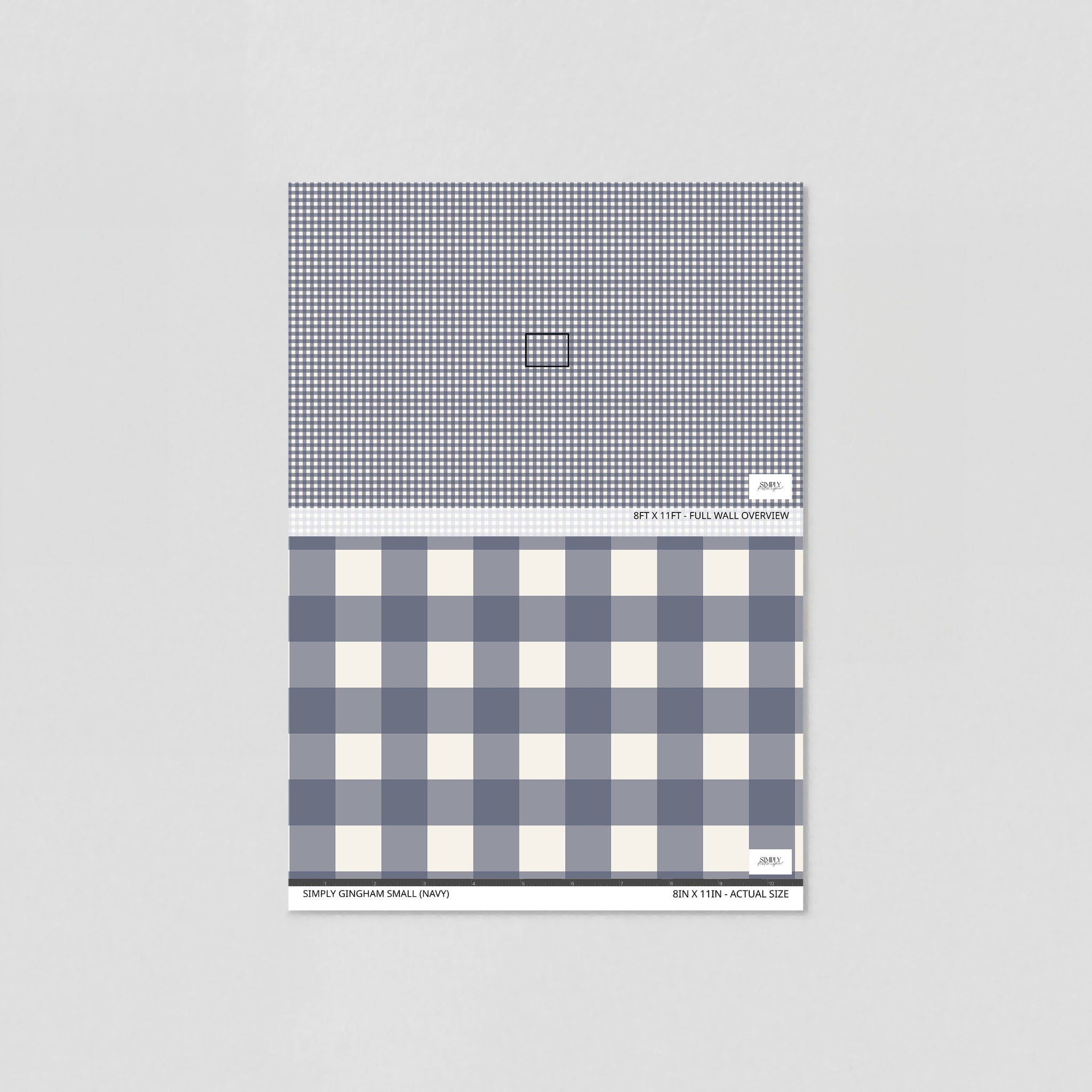 Simply Gingham Small (Navy) Wallpaper