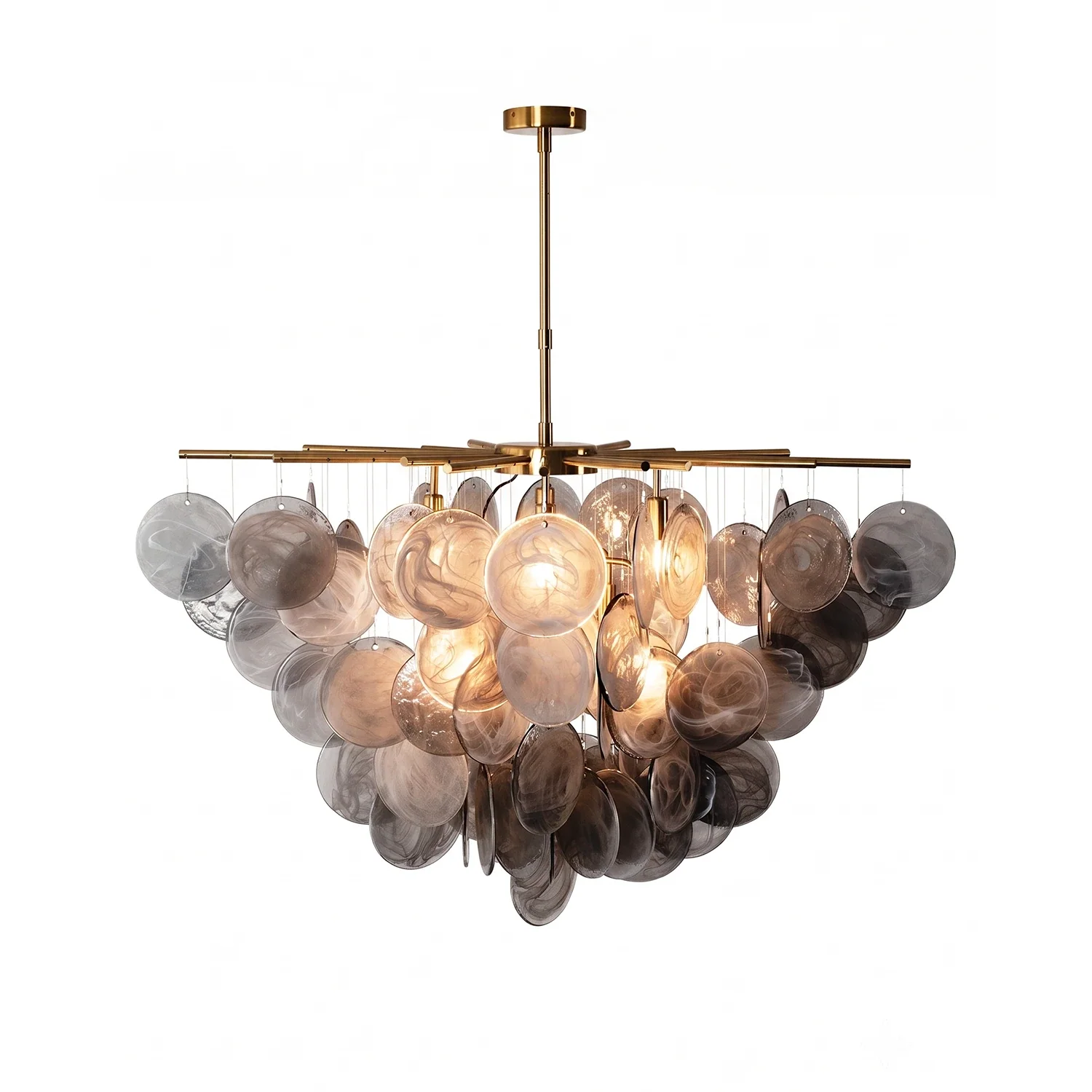 Tempest Smoked Glass Disc Chandelier