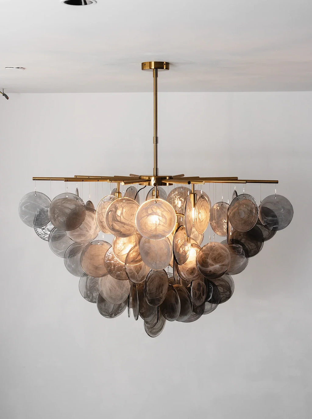 Tempest Smoked Glass Disc Chandelier