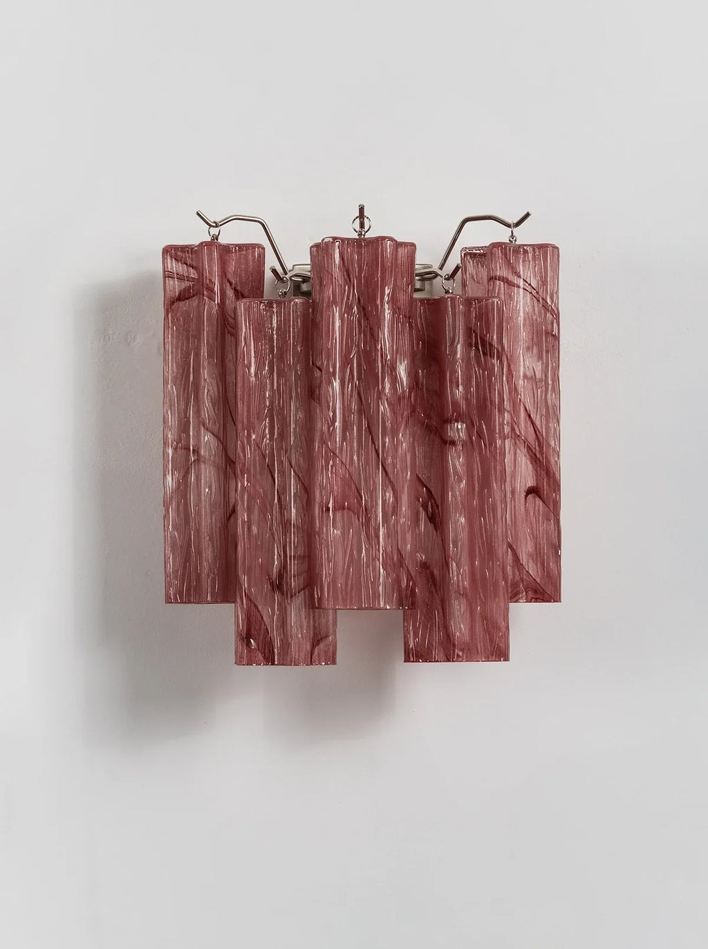 Tronchi Textured Glass Tube Red Wall Sconce