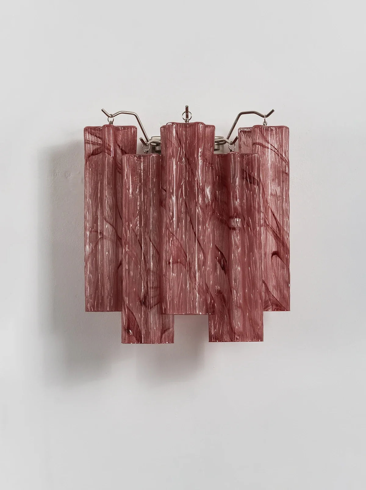 Tronchi Textured Glass Tube Red Wall Sconce