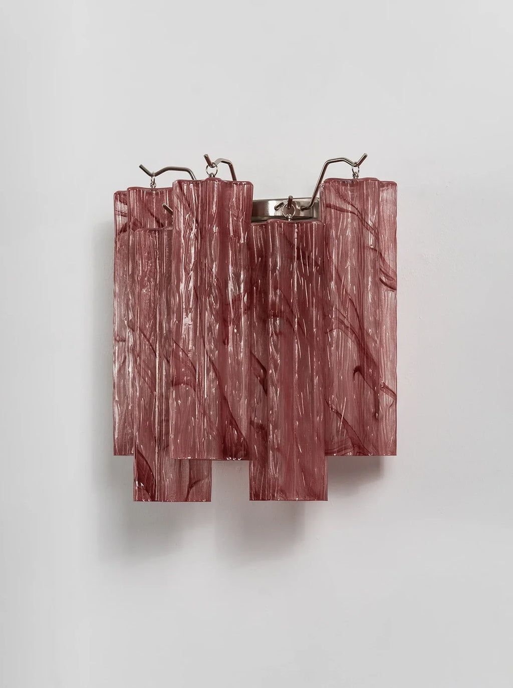 Tronchi Textured Glass Tube Red Wall Sconce