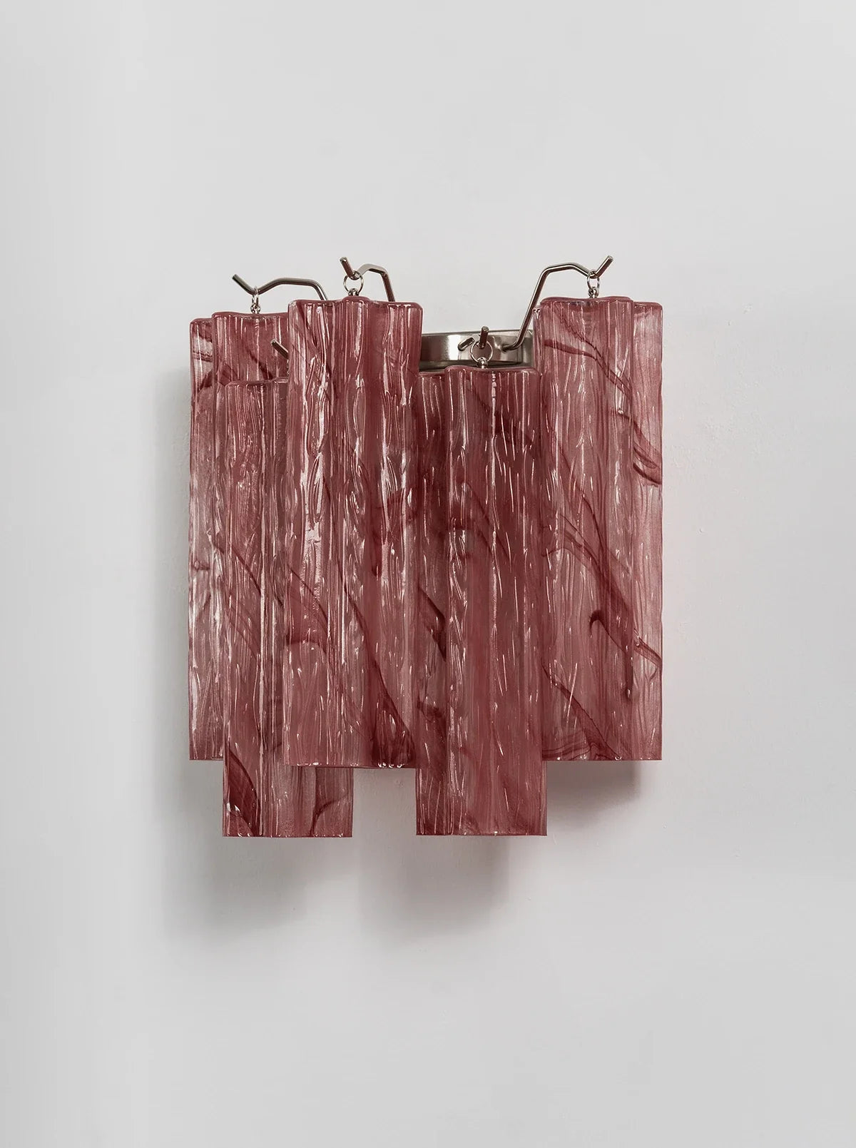 Tronchi Textured Glass Tube Red Wall Sconce